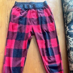 Old Navy Red and Black Plaid Joggers